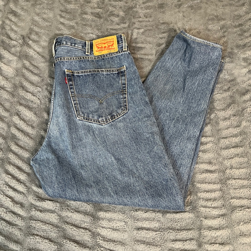 Levi Strauss 550 Jeans Mens W38 L32 Relaxed Fit Blue Denim